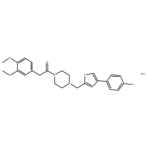 1-(4-((4-(4-Chlorophenyl)thiazol-2-yl)methyl)piperazin-1-yl)-2-(3,4-dimethoxyphenyl)ethanone hydrochloride Structure