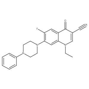 1-Ethyl-6-fluoro-4-oxo-7-(4-phenylpiperazin-1-yl)quinoline-3-carbonitrile结构式
