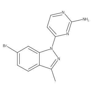 4-(6-bromo-3-methyl-1H-indazol-1-yl)pyrimidin-2-amine结构式