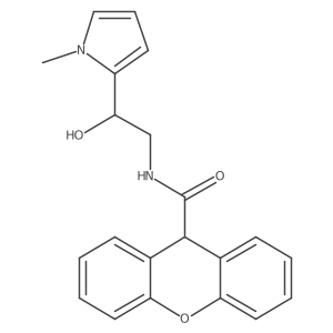 N-(2-hydroxy-2-(1-methyl-1H-pyrrol-2-yl)ethyl)-9H-xanthene-9-carboxamide结构式