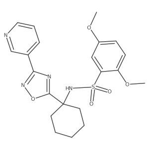 2,5-dimethoxy-N-[1-(3-pyridin-3-yl-1,2,4-oxadiazol-5-yl)cyclohexyl]benzenesulfonamide结构式