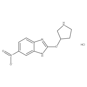 (R)-5-nitro-2-(pyrrolidin-3-yloxy)-1H-benzo[d]imidazole hydrochloride Structure