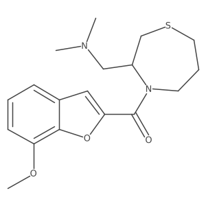 (3-((Dimethylamino)methyl)-1,4-thiazepan-4-yl)(7-methoxybenzofuran-2-yl)methanone Structure