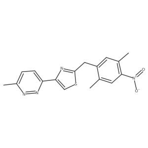 3-[2-[(2,5-Dimethyl-4-nitrophenyl)methyl]-4-thiazolyl]-6-methylpyridazine Structure