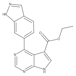 ethyl 4-(1H-indazol-6-yl)-7H-pyrrolo[2,3-d]pyrimidine-5-carboxylate Structure