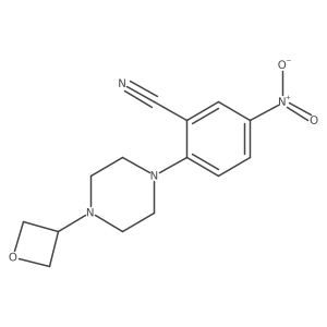 5-Nitro-2-(4-(oxetan-3-yl)piperazin-1-yl)benzonitrile结构式