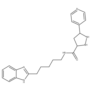 N-[5-(1H-benzimidazol-2-yl)pentyl]-5-pyridin-4-ylpyrazolidine-3-carboxamide结构式