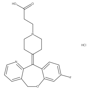 3-[4-(8-fluoro-5H-[1]benzoxepino[4,3-b]pyridin-11-ylidene)-1-piperidyl]propanoic acid;hydrochloride Structure