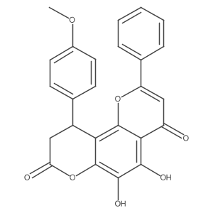 5,6-dihydroxy-10-(4-methoxyphenyl)-2-phenyl-9,10-dihydro-4H,8H-pyrano[2,3-f]chromene-4,8-dione Structure
