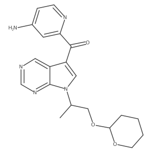 (4-Amino-2-pyridinyl)[7-[(1S)-1-methyl-2-[(tetrahydro-2H-pyran-2-yl)oxy]ethyl]-7H-pyrrolo[2,3-d]pyrimidin-5-yl]methanone结构式