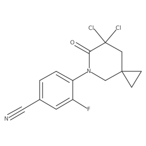 4-(7,7-Dichloro-6-oxo-5-azaspiro[2.5]octan-5-yl)-3-fluorobenzonitrile Structure