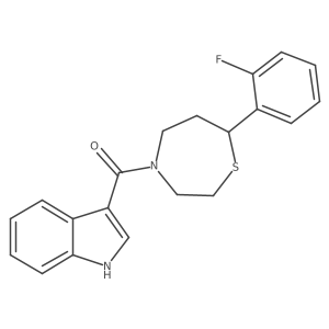 (7-(2-fluorophenyl)-1,4-thiazepan-4-yl)(1H-indol-3-yl)methanone结构式