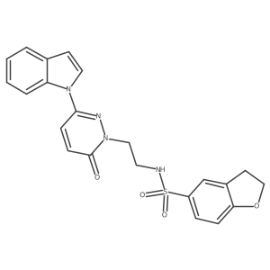 N-(2-(3-(1H-indol-1-yl)-6-oxopyridazin-1(6H)-yl)ethyl)-2,3-dihydrobenzofuran-5-sulfonamide Structure