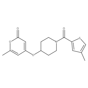 6-methyl-4-((1-(4-methylthiophene-2-carbonyl)piperidin-4-yl)oxy)-2H-pyran-2-one结构式