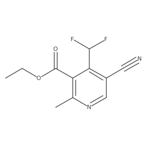 3-Pyridinecarboxylic acid, 5-cyano-4-(difluoromethyl)-2-methyl-, ethyl ester Structure