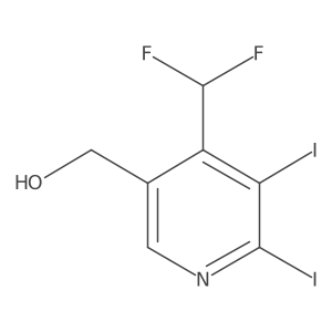 (4-(Difluoromethyl)-5,6-diiodopyridin-3-yl)methanol Structure