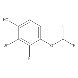 2-Bromo-4-(difluoromethoxy)-3-fluorophenol结构式