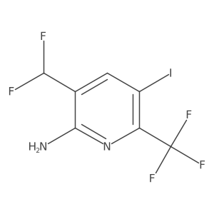 3-(Difluoromethyl)-5-iodo-6-(trifluoromethyl)pyridin-2-amine结构式