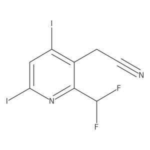 2-(Difluoromethyl)-4,6-diiodopyridine-3-acetonitrile Structure