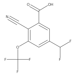 2-Cyano-5-(difluoromethyl)-3-(trifluoromethoxy)benzoic acid结构式