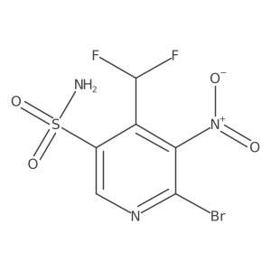 6-Bromo-4-(difluoromethyl)-5-nitropyridine-3-sulfonamide结构式