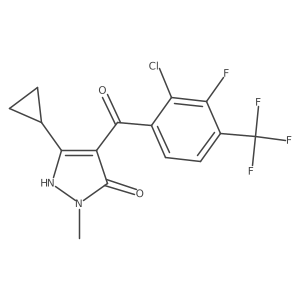 [2-Chloro-3-fluoro-4-(trifluoromethyl)phenyl](3-cyclopropyl-5-hydroxy-1-methyl-1H-pyrazol-4-yl)methanone结构式