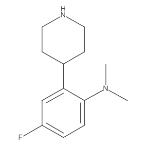 4-fluoro-N,N-dimethyl-2-(piperidin-4-yl)aniline结构式