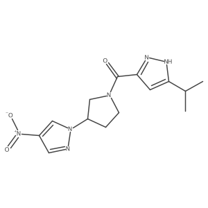 (5-Isopropyl-1h-pyrazol-3-yl)(3-(4-Nitro-1h-pyrazol-1-yl)pyrrolidin-1-yl)methanone Structure