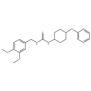 1-(3,4-Dimethoxybenzyl)-3-((1r,4r)-4-(pyrazin-2-yloxy)cyclohexyl)urea结构式