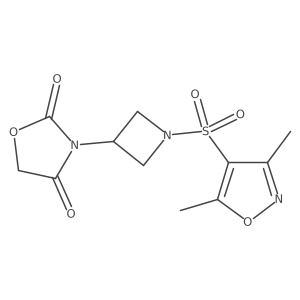3-(1-((3,5-Dimethylisoxazol-4-yl)sulfonyl)azetidin-3-yl)oxazolidine-2,4-dione结构式