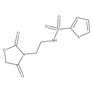 N-(2-(2,4-dioxooxazolidin-3-yl)ethyl)thiophene-2-sulfonamide结构式