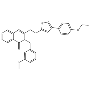2-(((3-(4-ethoxyphenyl)-1,2,4-oxadiazol-5-yl)methyl)thio)-3-(3-methoxybenzyl)quinazolin-4(3H)-one结构式