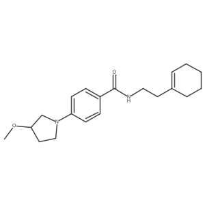 N-(2-(cyclohex-1-en-1-yl)ethyl)-4-(3-methoxypyrrolidin-1-yl)benzamide结构式