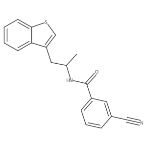 N-(1-(benzo[b]thiophen-3-yl)propan-2-yl)-3-cyanobenzamide结构式