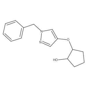 (1R,2R)-2-[(1-Benzyl-1H-pyrazol-4-yl)oxy]cyclopentan-1-ol Structure