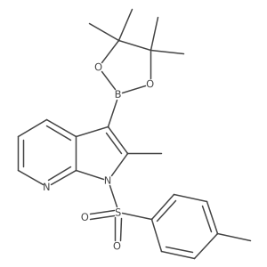 2-methyl-3-(4,4,5,5-tetramethyl-1,3,2-dioxaborolan-2-yl)-1-tosyl-1H-pyrrolo[2,3-b]pyridine结构式
