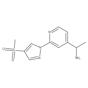(1S)-1-[2-(4-methanesulfonyl-1H-pyrazol-1-yl)pyridin-4-yl]ethan-1-amine结构式