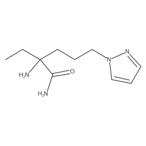 2-amino-2-ethyl-5-(1H-pyrazol-1-yl)pentanamide Structure