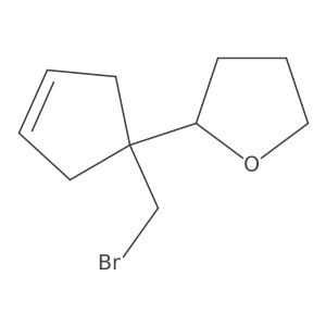 2-[1-(Bromomethyl)cyclopent-3-en-1-yl]oxolane结构式