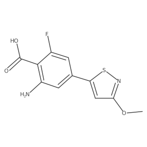 2-Amino-6-fluoro-4-(3-methoxy-1,2-thiazol-5-yl)benzoic acid结构式
