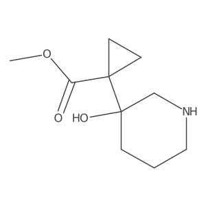 Methyl 1-(3-hydroxypiperidin-3-yl)cyclopropane-1-carboxylate结构式