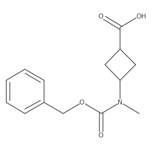 3-[Methyl(phenylmethoxycarbonyl)amino]cyclobutane-1-carboxylic acid结构式