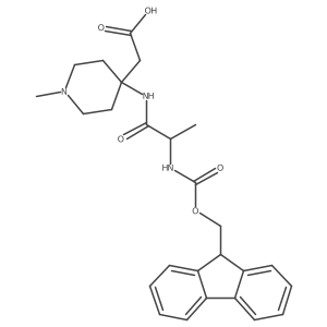2-{4-[(2R)-2-({[(9H-fluoren-9-yl)methoxy]carbonyl}amino)propanamido]-1-methylpiperidin-4-yl}acetic acid Structure