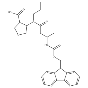 4-[(3S)-3-({[(9H-fluoren-9-yl)methoxy]carbonyl}amino)-N-propylbutanamido]oxolane-3-carboxylic acid Structure