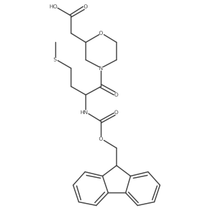 2-{4-[(2R)-2-({[(9H-fluoren-9-yl)methoxy]carbonyl}amino)-4-(methylsulfanyl)butanoyl]morpholin-2-yl}acetic acid Structure
