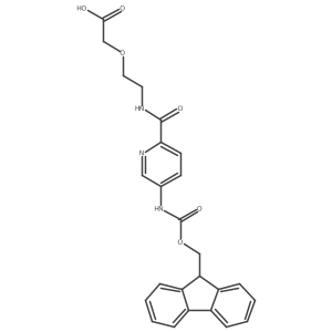 2-(2-{[5-({[(9H-fluoren-9-yl)methoxy]carbonyl}amino)pyridin-2-yl]formamido}ethoxy)acetic acid结构式