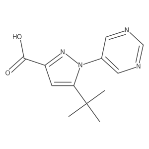 5-tert-butyl-1-(pyrimidin-5-yl)-1H-pyrazole-3-carboxylic acid结构式