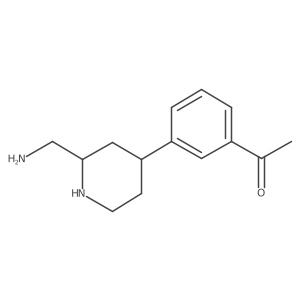 1-{3-[2-(Aminomethyl)piperidin-4-yl]phenyl}ethan-1-one Structure