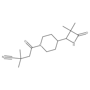 4-[4-(3,3-Dimethyl-4-oxoazetidin-2-yl)piperidin-1-yl]-2,2-dimethyl-4-oxobutanenitrile结构式