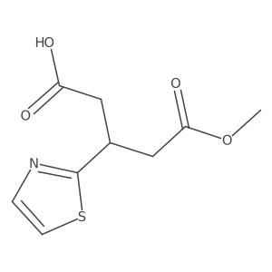 5-Methoxy-5-oxo-3-(1,3-thiazol-2-yl)pentanoic acid结构式